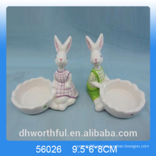 Cutely conejo designe titular de la vela de cerámica